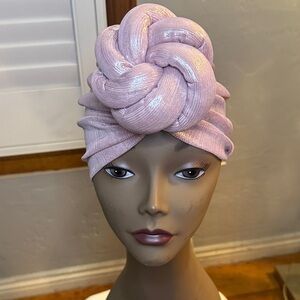 Elegant Pink Turban Headwrap